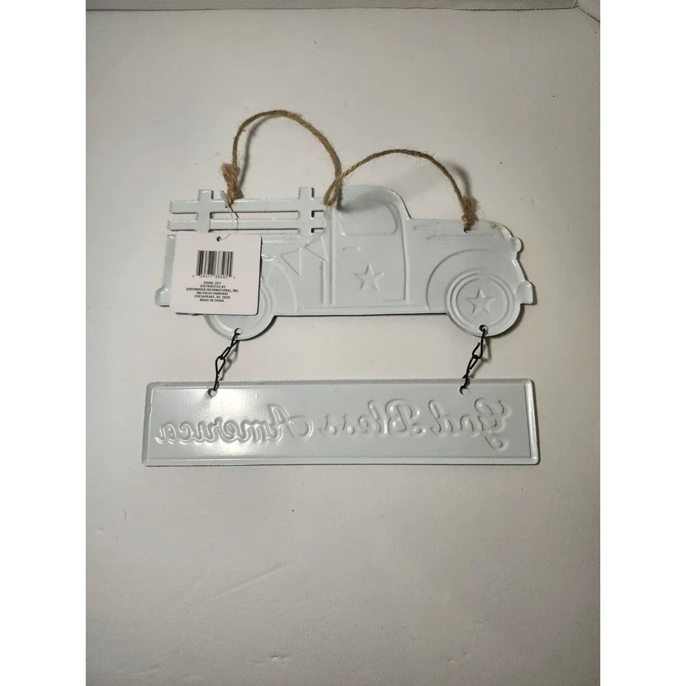 Patriotic Metal Wall Hanging Truck With God Bless America